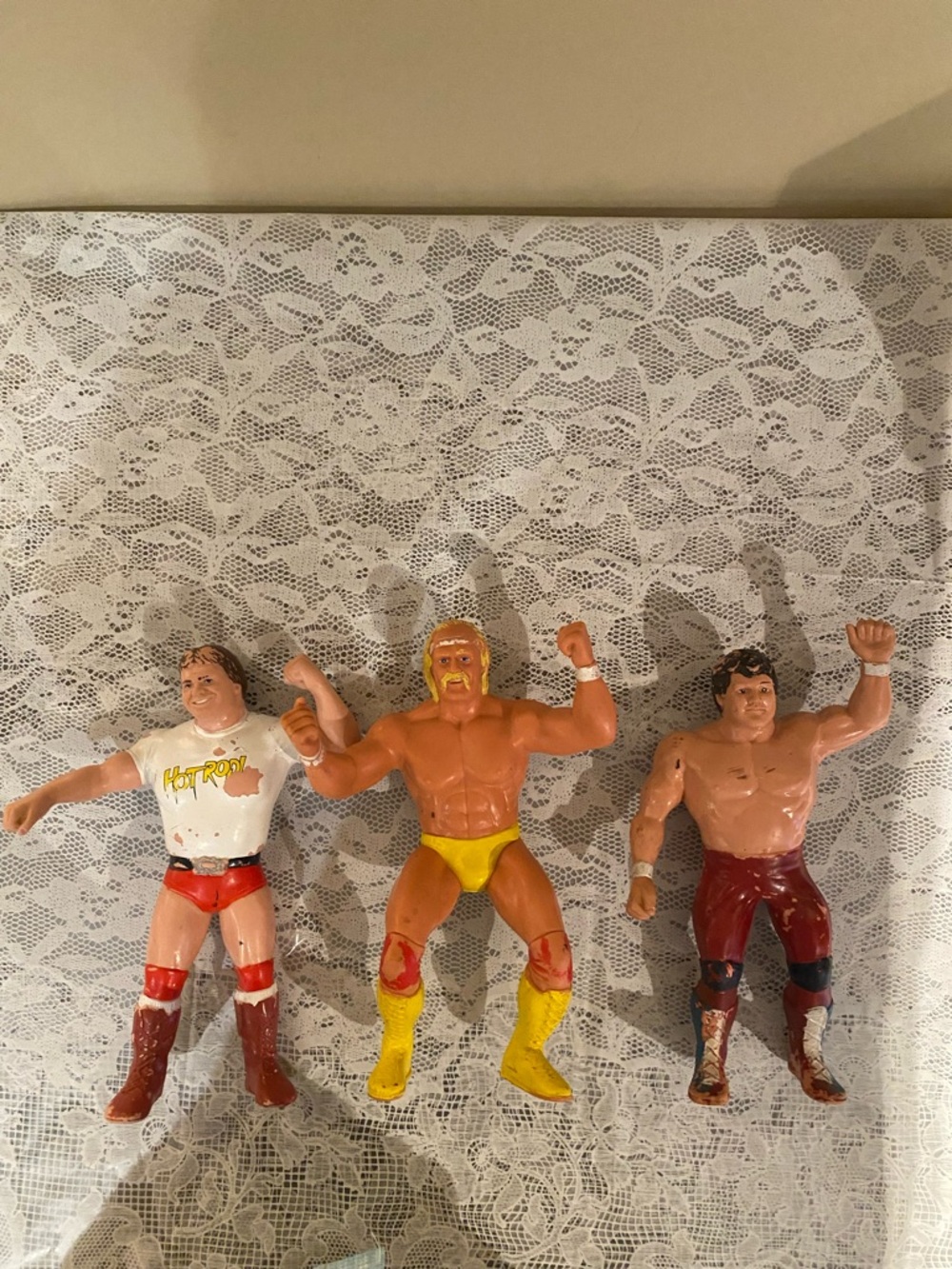 Original LJN Rubber Wrestlers Lot (3 in Total)